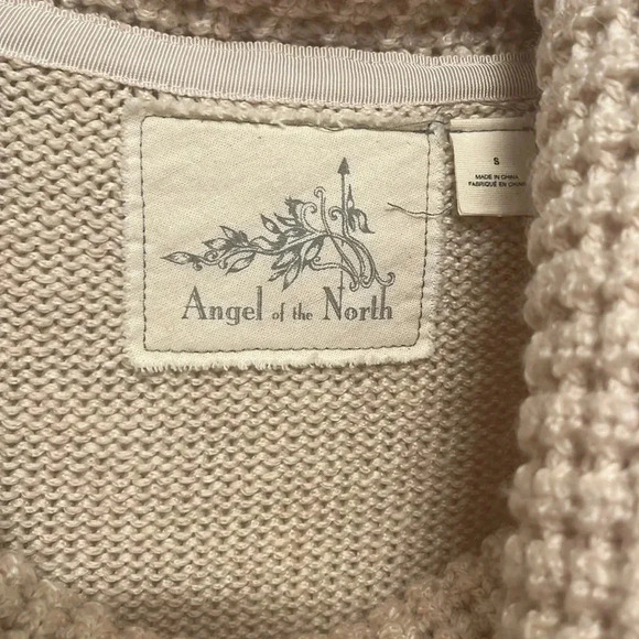 Anthropologie Angel of the North Cream Beige Cowl Neck Sweater Size Small - Picture 3 of 8